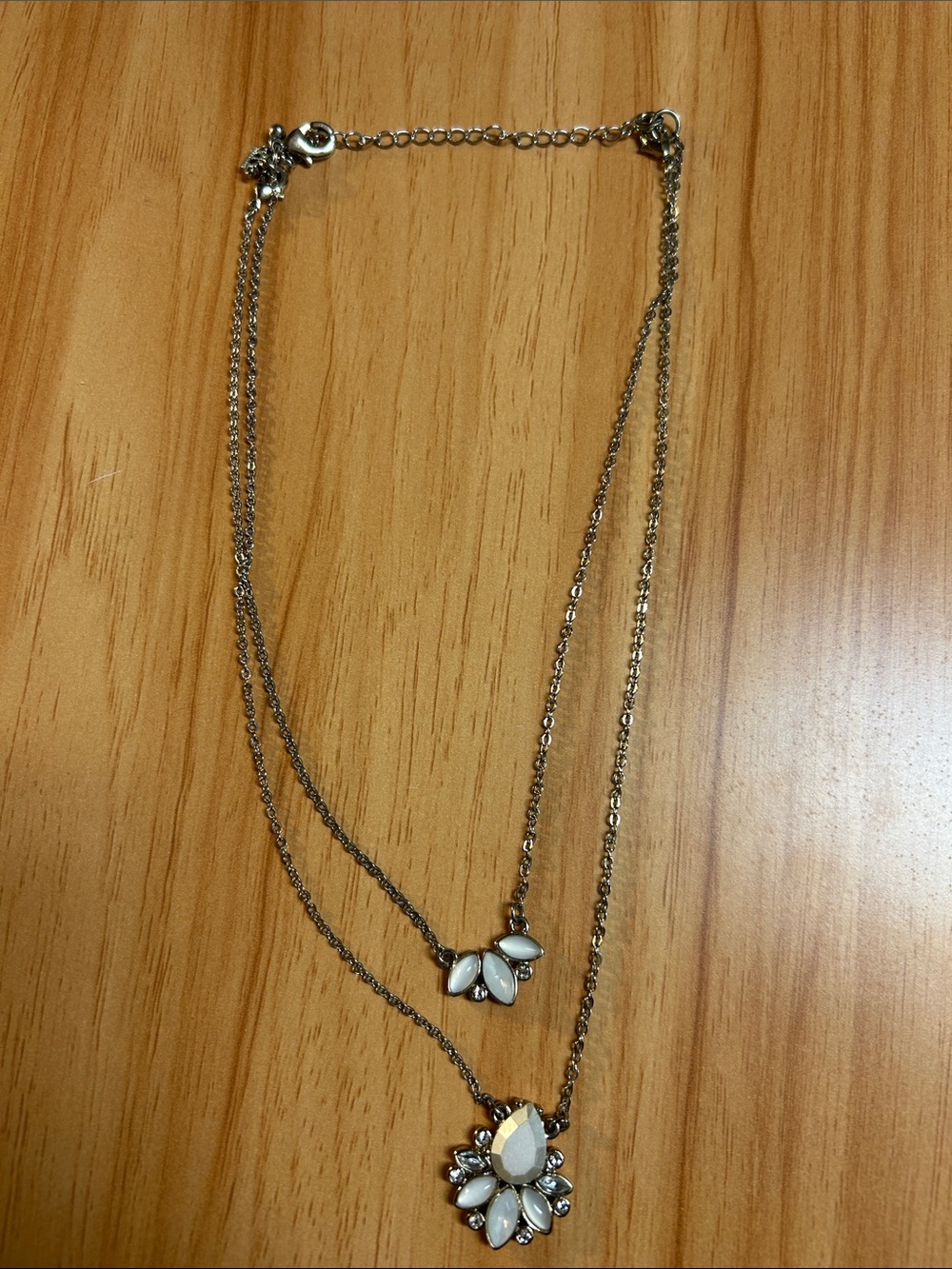 Delicate White Teardrop Multi-Layer Necklace